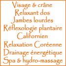 liste des massages proposés